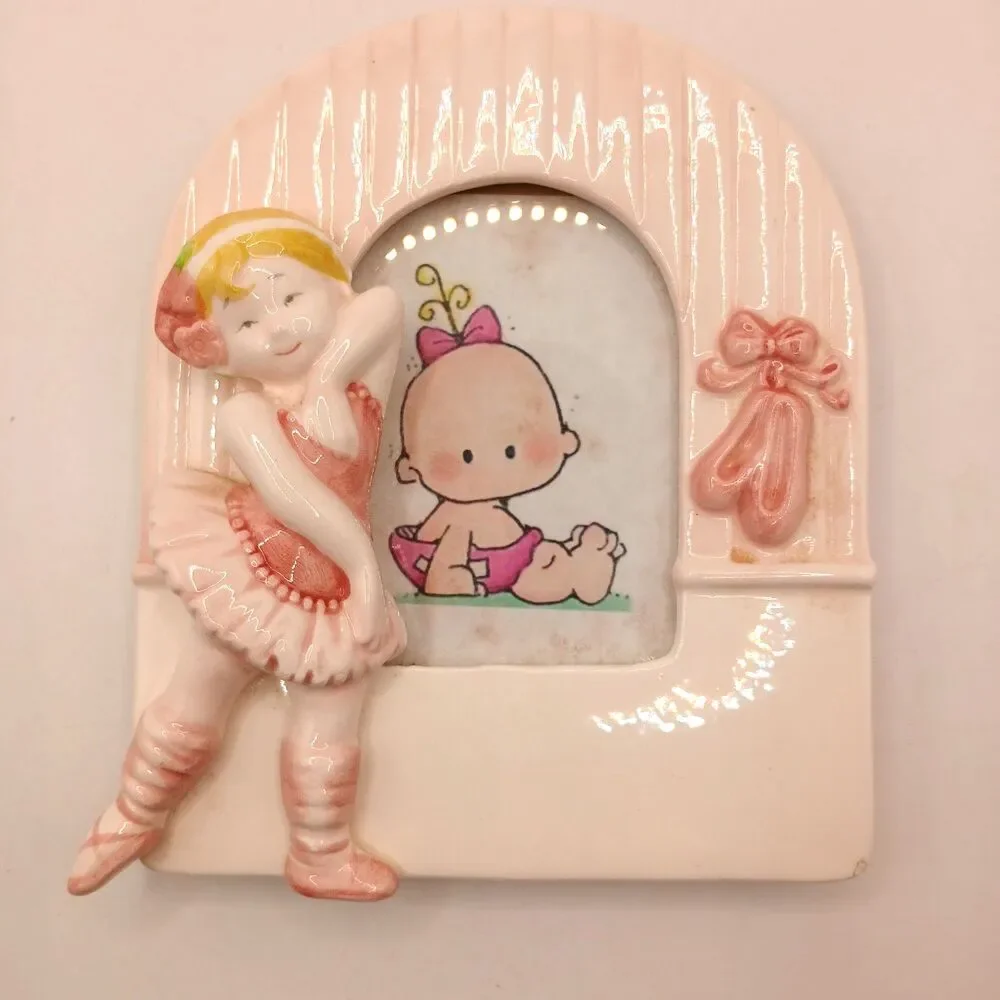 Vtg 1987 3D Ballet Dancer Girl Photo Frame Terragrafics by Cara Marks 3.5x2.5